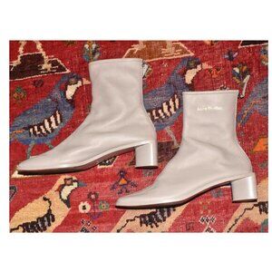 ACNE STUDIO Logo Leather Ankle Boot Made in Italy Stunning Funky Boot Size 40